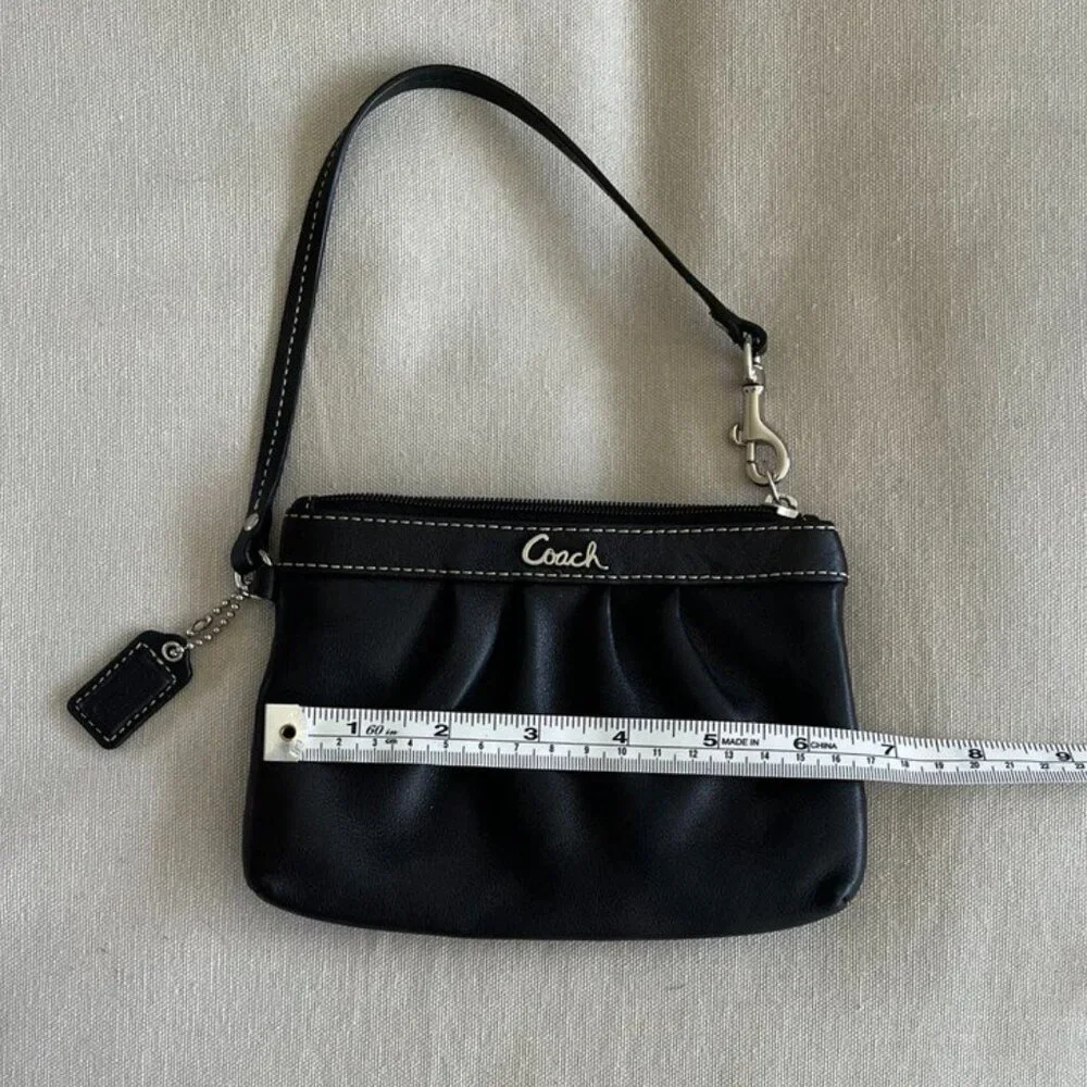 Coach Leather Wristlet Black